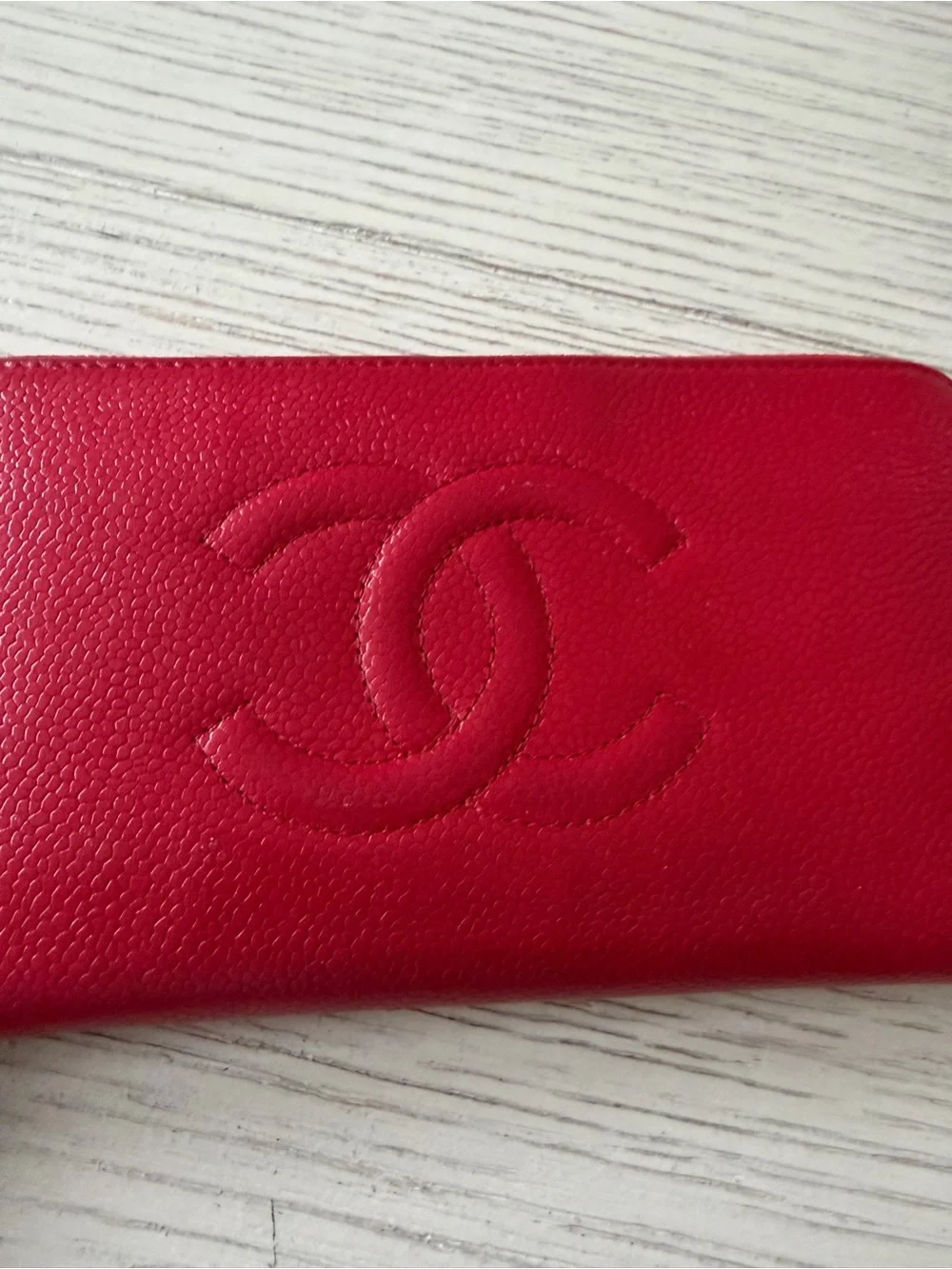 CHANEL CC Logo Zip Around Wallet